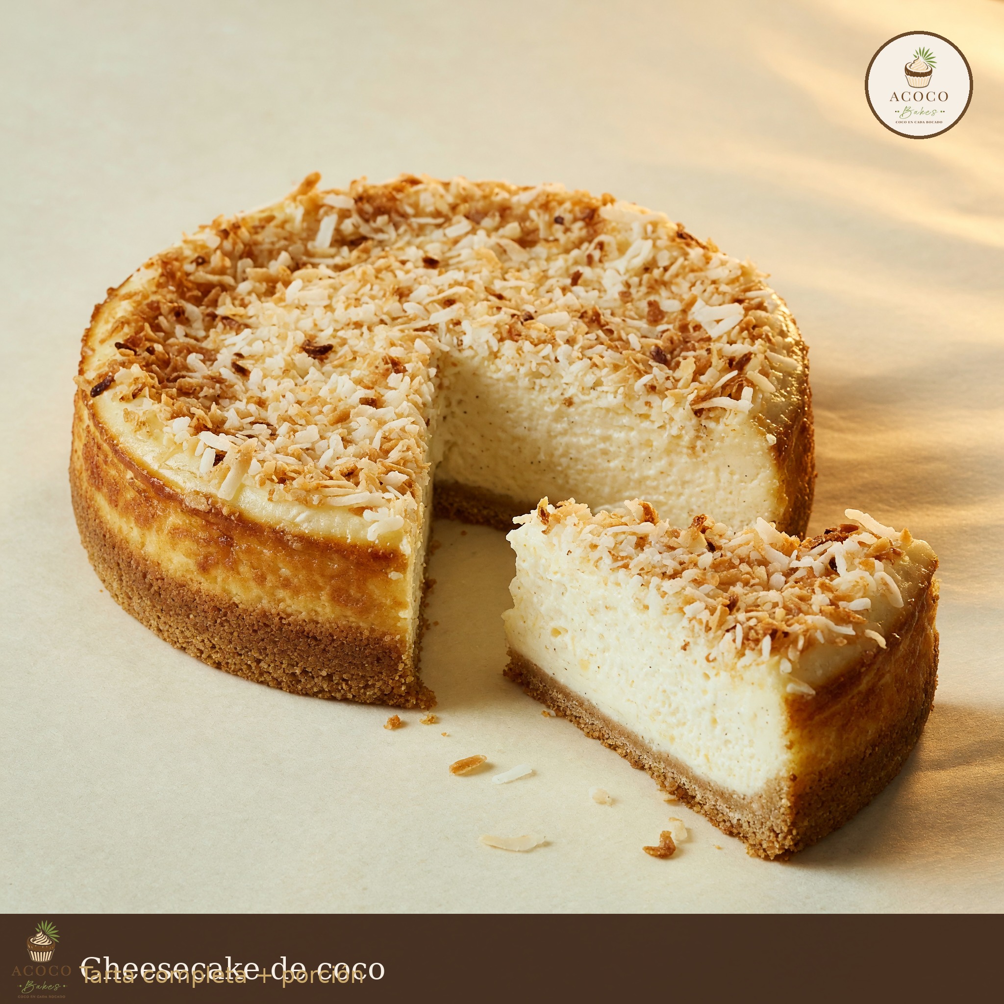 Cheesecake de coco para celebraciones
